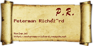 Peterman Richárd névjegykártya